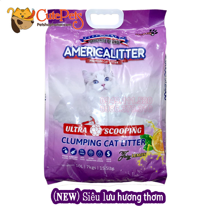 [HOÀN TIỀN 10%]Cát Vệ Sinh Cho Mèo America Litter 10L - CutePets