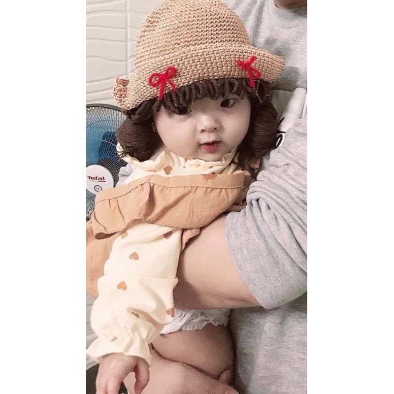 Nón Tóc Giả Cho Bé Gái