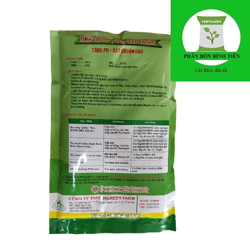 Tinh Vôi 98 - Khử Trùng, Tăng pH, Cải Tạo Đất - 1KG Chuẩn Nông Nghiệp