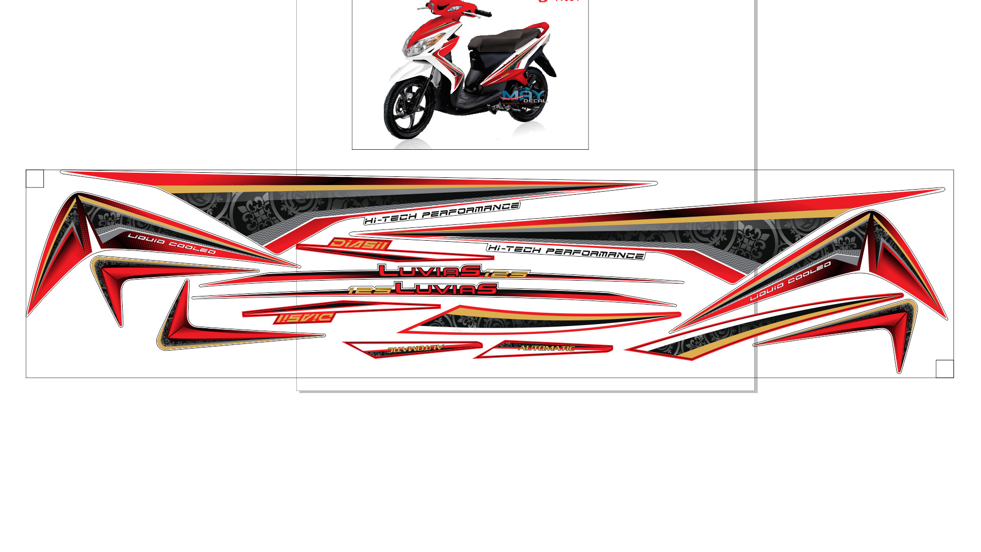tem rời luvias 125 đỏ đen trắng TT