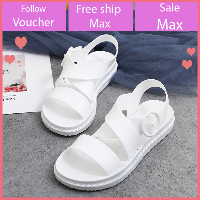 Giày Sandal nữ 3 phân chống nước cao su quai chéo V246 CB