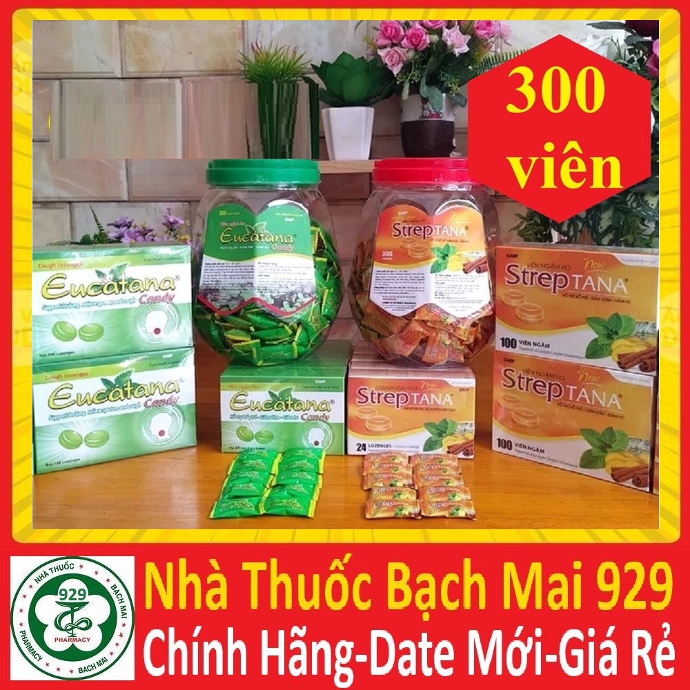 Viên kẹo ngậm ho streptana / eucatana [mới]