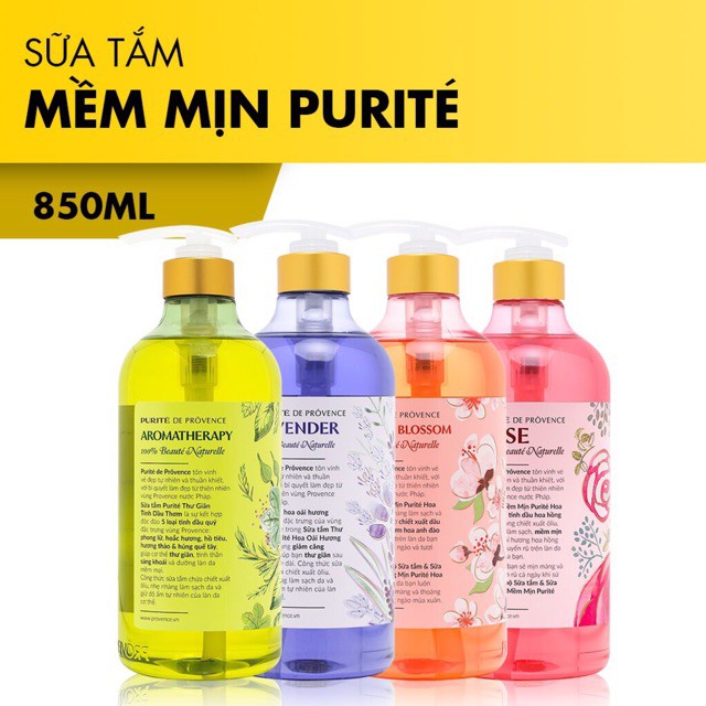 (Đủ mùi) Sữa Tắm Giữ Ẩm PURITE PROVENCE 850ml