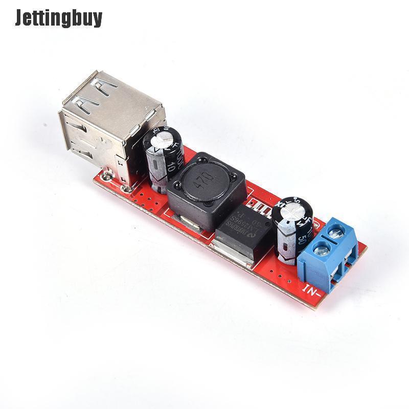 Jettingbuy DC 6V-40V 12V To 5V 3A Dual USB Charger DC-DC Step-down Converter Module LM2596