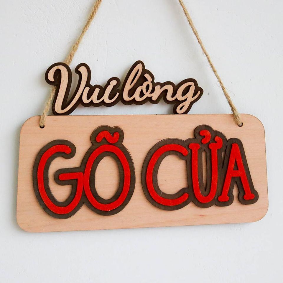 Bảng gỗ trang trí "Vui lòng..." nhiều mẫu