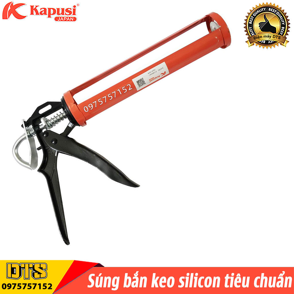 Súng bơm keo silicon tiêu chuẩn Kapusi JAPAN, súng bắn keo silicon thân xương thép CR-V siêu bền chắc chắn, chịu lực cao, dễ dàng sử dụng, súng bắn silicon, súng bơm keo silicol, súng silicon, dụng cụ bắn keo silicon
