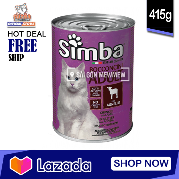 Pate lon cho mèo SIMBA nhập khẩu Ý VỊ GÀ SAO&VỊT 415gr