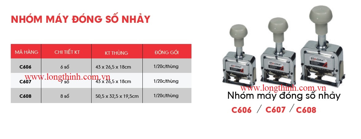 [HCM]MÁY ĐÓNG SỐ NHẢY 7 SỐ - C607