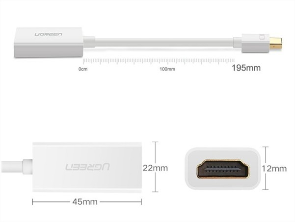 Cáp Mini DisplayPort to HDMI (âm) UGREEN