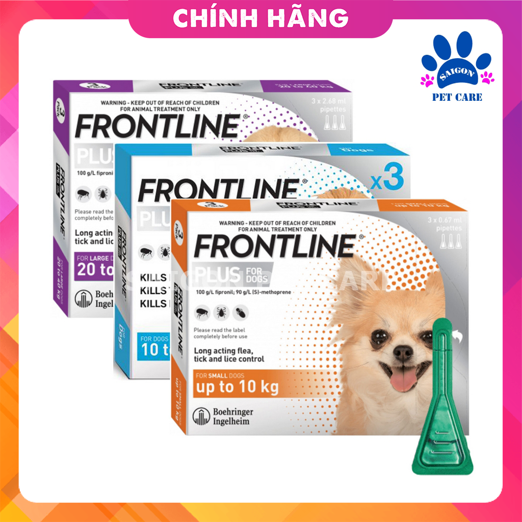 Nhỏ gáy trị ve rận, bọ chét Frontline Plus cho chó (1 ống)