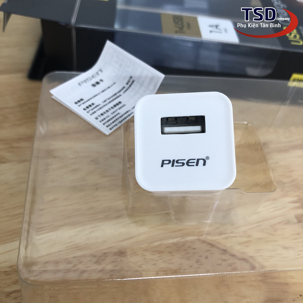 Củ Sạc Pisen 1A TS-C051 Chính Hãng Bản Tiêu Chuẩn Hệ Thống Bảo Vệ Thông Minh