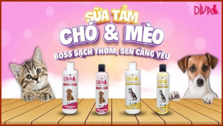 [HCM]Sữa tắm cho chó DIVA màu vàng 400ml