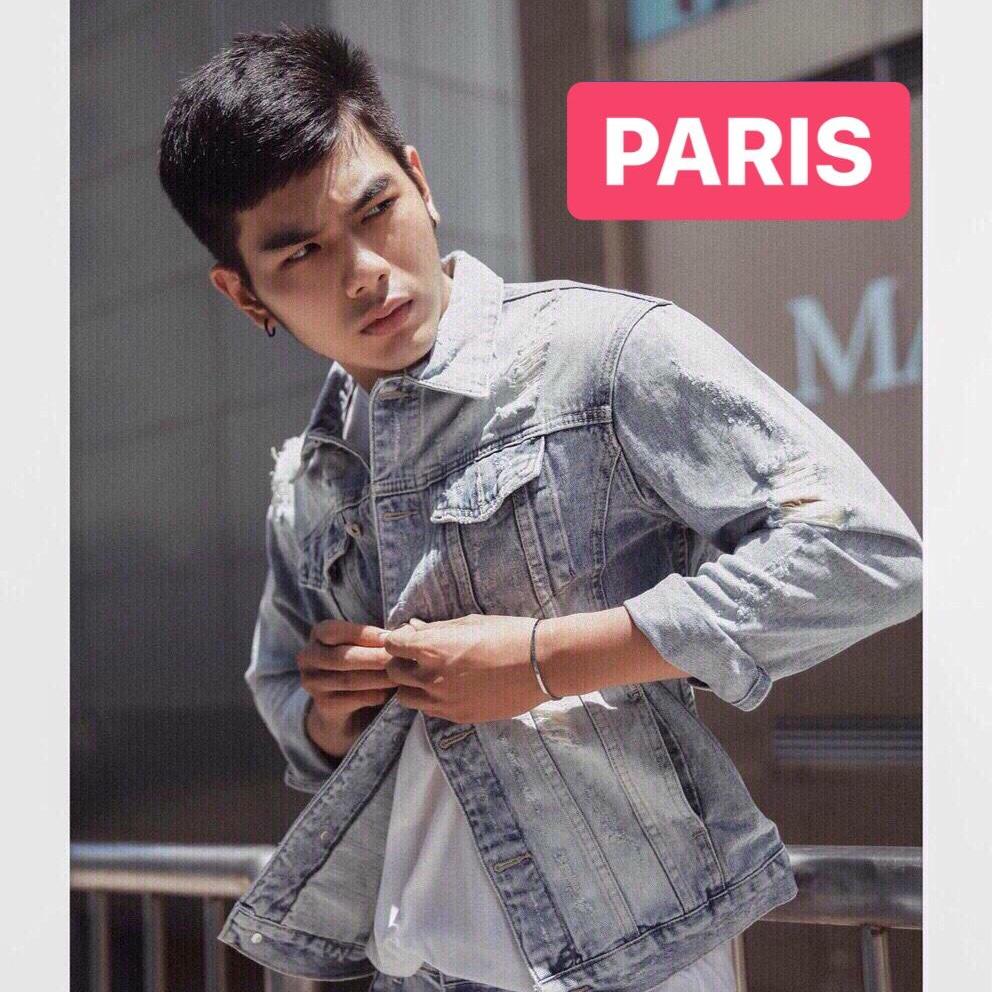 ÁO KHOÁC JEAN NAM CHẤT BÒ XANH RÁCH VAI HOT KHÁ BẢNH TREND CAO CẤP - PARIS FASHION