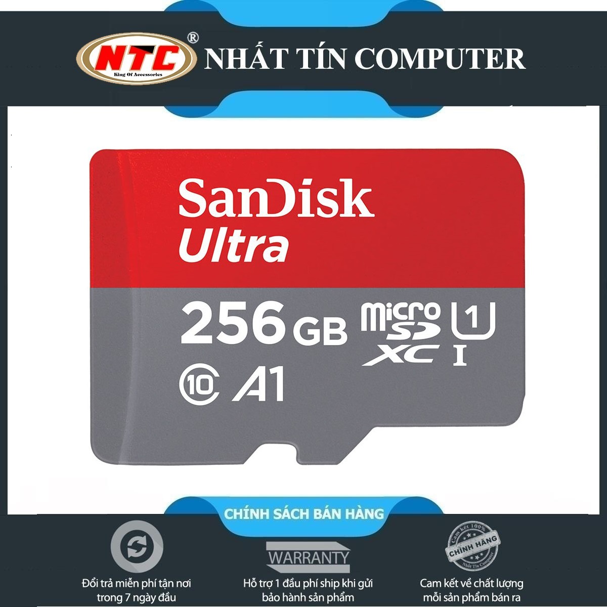 Thẻ nhớ MicroSDXC SanDisk Ultra A1 256GB Class 10 U1 150MB/s - No Adapter (Đỏ) - Nhất Tín Computer