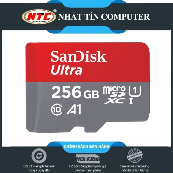 [Nhập ELMAY21 giảm 10% tối đa 200k đơn từ 99k]Thẻ nhớ MicroSDXC SanDisk Ultra A1 256GB Class 10 U1 100MB/s - No Adapter (Đỏ) - Nhất Tín Computer
