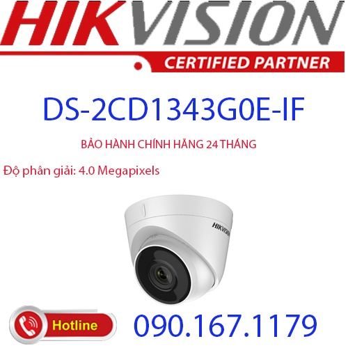 Camera ip dome hồng ngoại 4.0 megapixel hikvision ds-2cd1343g0e-if