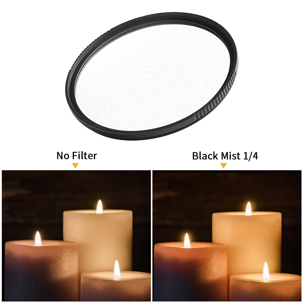 K&F CONCEPT Soft Focus Filter Diffusion Filters Black Mist 1/4 Waterproof Scratch-Resistant for DSLR camera Lens, 82mm Diameter