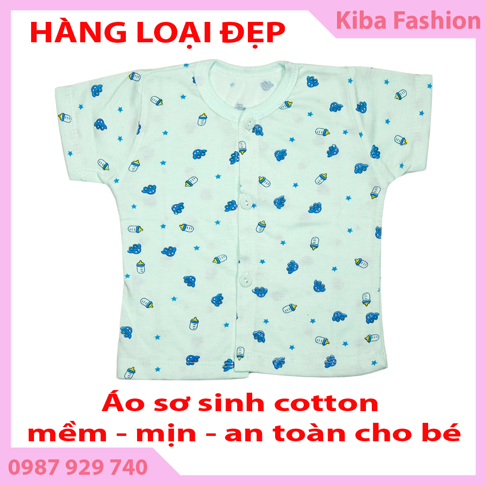 [Hàng đẹp] Áo sơ sinh cộc tay in hình cho bé sơ sinh từ 2-6kg (Cotton 100% mềm mịn thoáng mát an toàn cho bé)