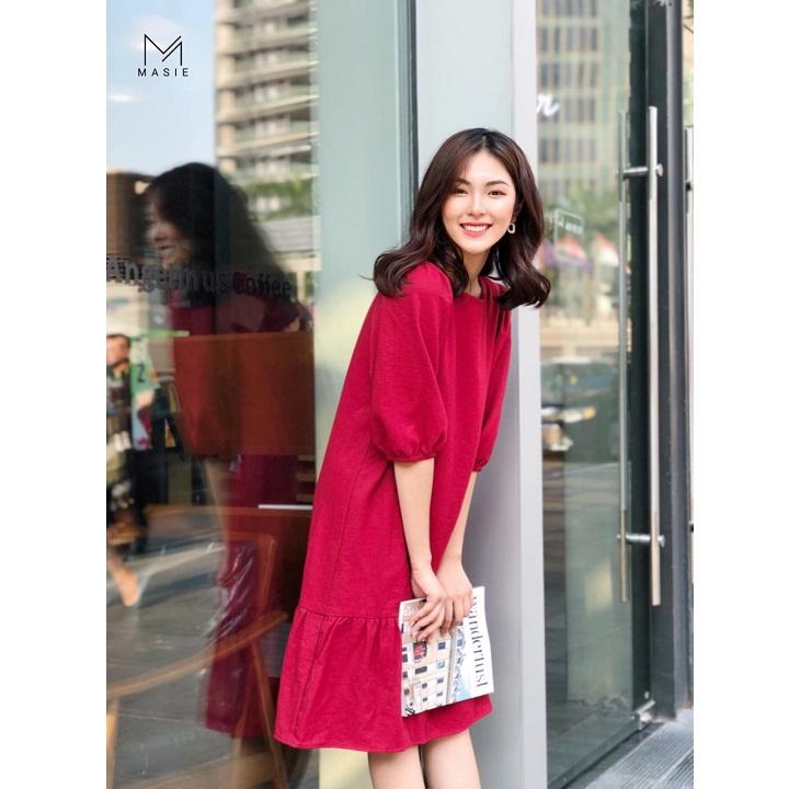 Đầm bầu tay phồng đuôi cá