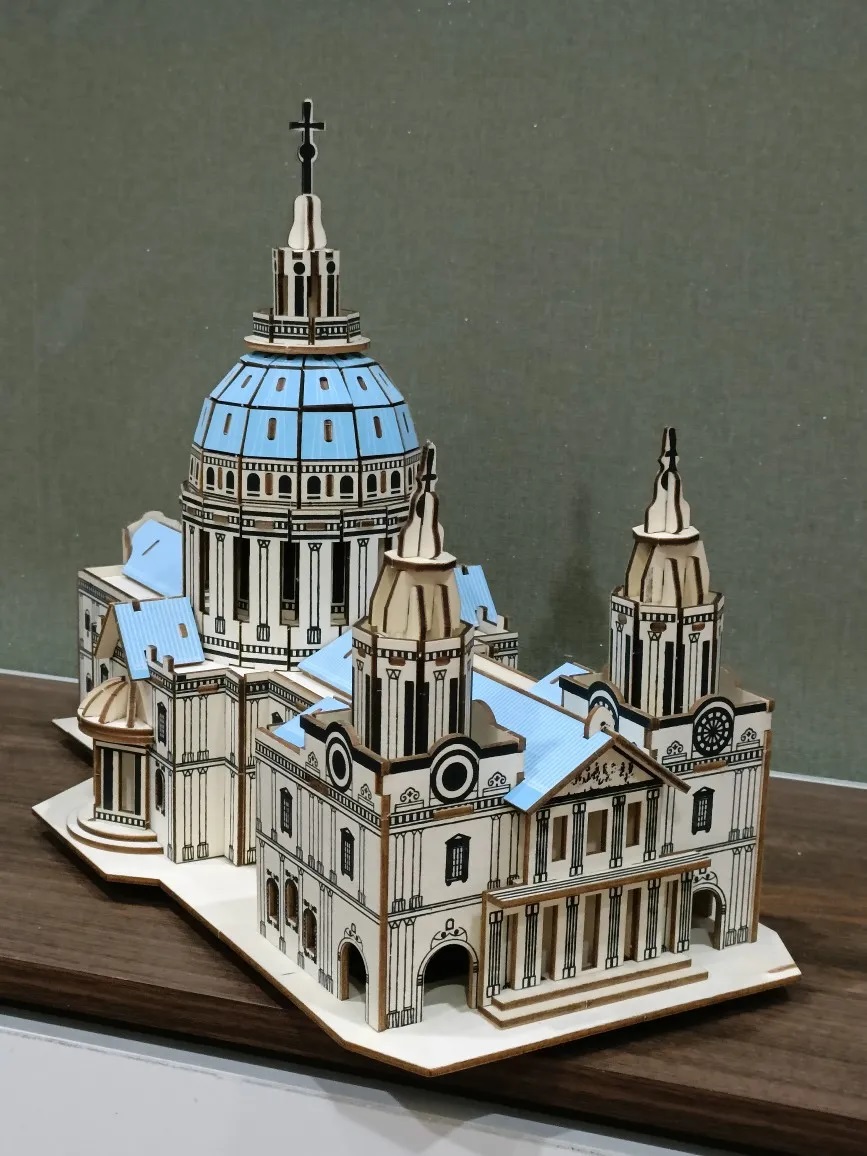 [HCM]Láp ráp 3D gỗ mô hình nhà thờ St. Paul- 35.7x20x29.5cm