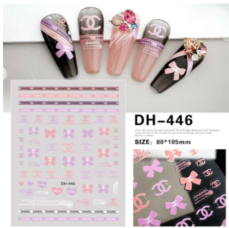 Sticker thương hiệu trang trí móng tay, phụ kiện nail