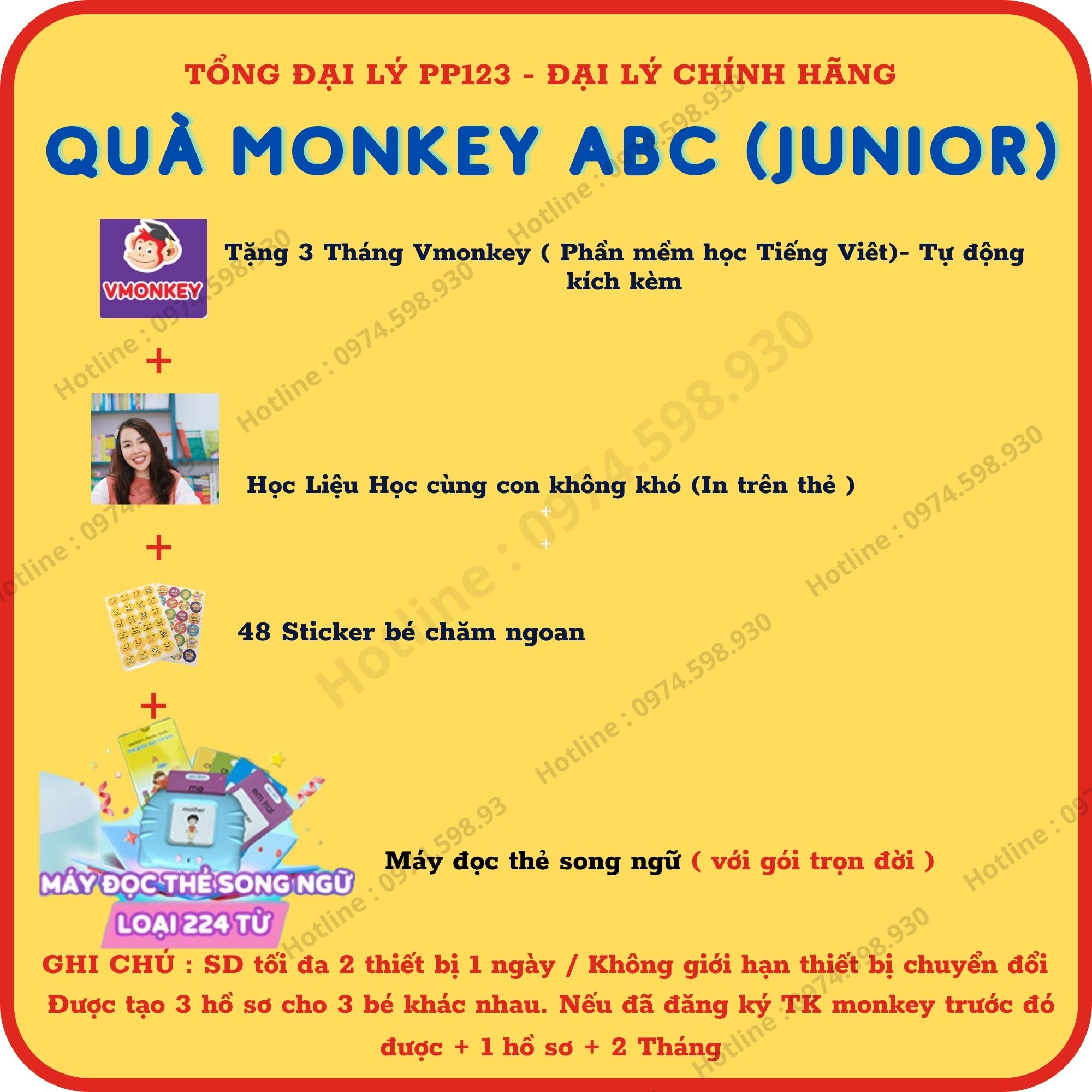 Monkey ABC (Trọn đời, 1 năm) - Tiếng Anh cho bé Kèm bộ quà