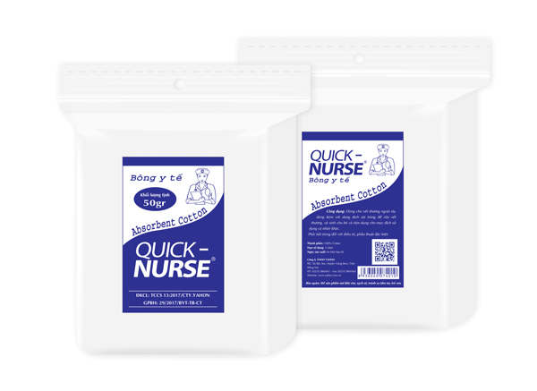 Bông gòn y tế Quick Nurse 50g miếng cắt sẵn