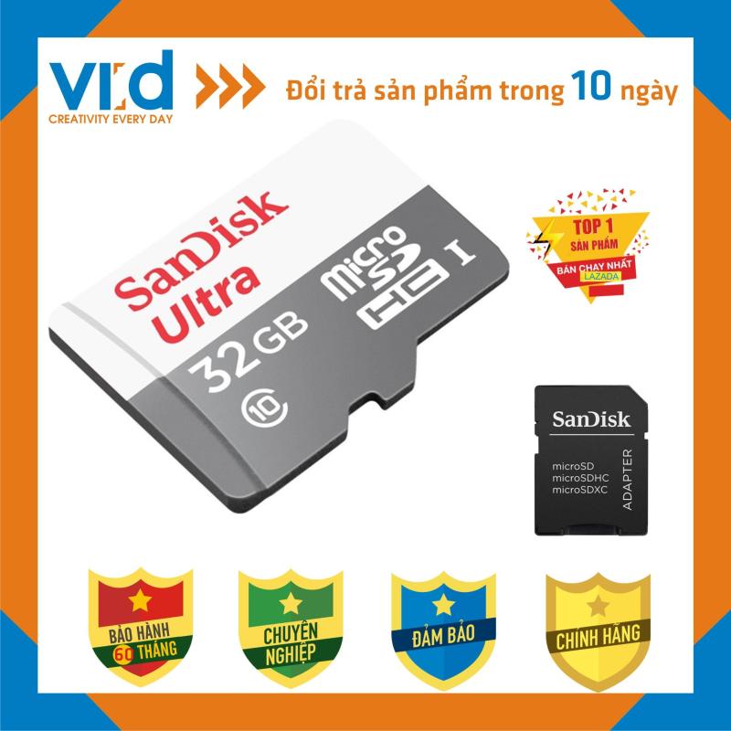 Thẻ Nhớ MicroSDHC SanDisk Ultra 32GB Upto 100MB/S 667x - Bảo hành 5 năm