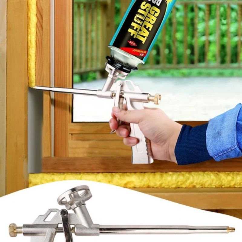 Súng Bắn Keo Bọt Nở Foam, Súng Bắn Keo Bọt Nở Chèn Khe Hở Tường, Lỗ Rỗng Cho Công Trình Xây Dựng, keo bọt nở, nước rửa súng keo bọt