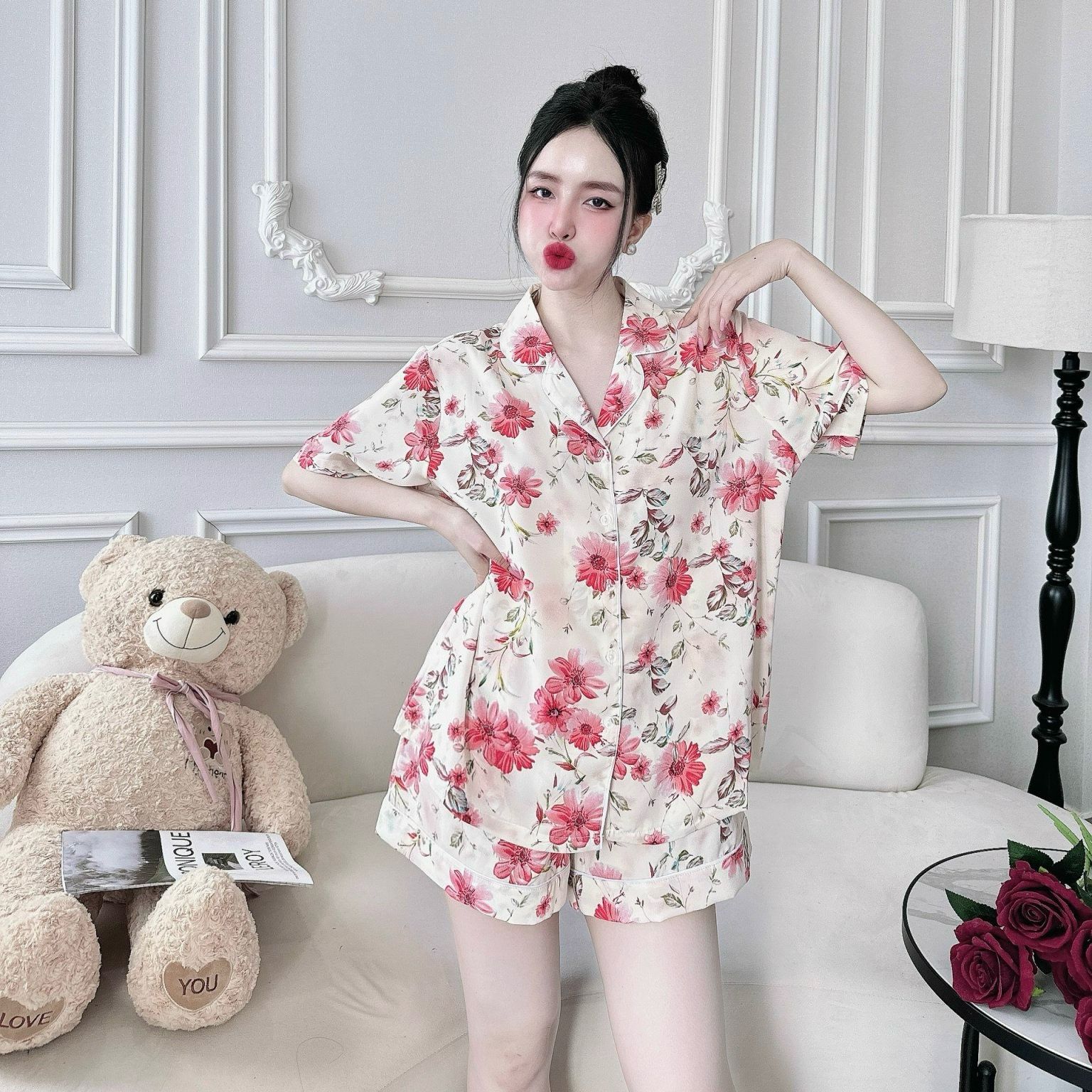 Đồ bộ bigsize đùi đồ mặc nhà cho nữ 50-110kg lụa mango cao cấp mềm mịn