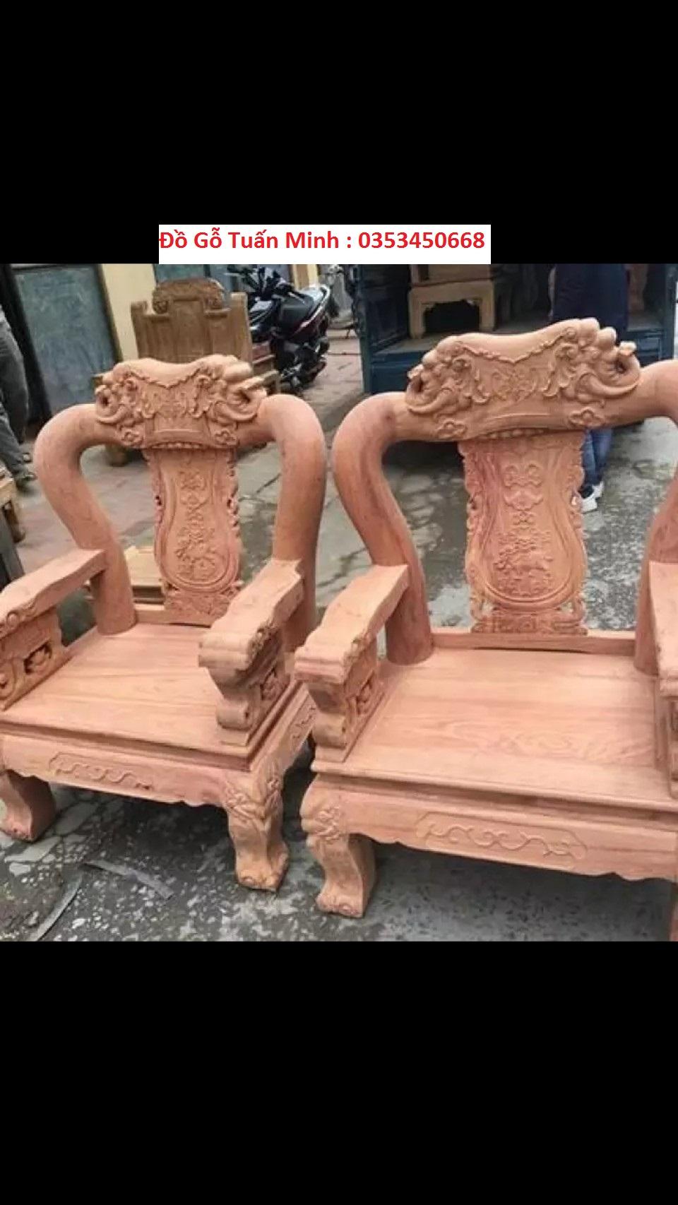 bàn ghế quốc voi gỗ hương đá