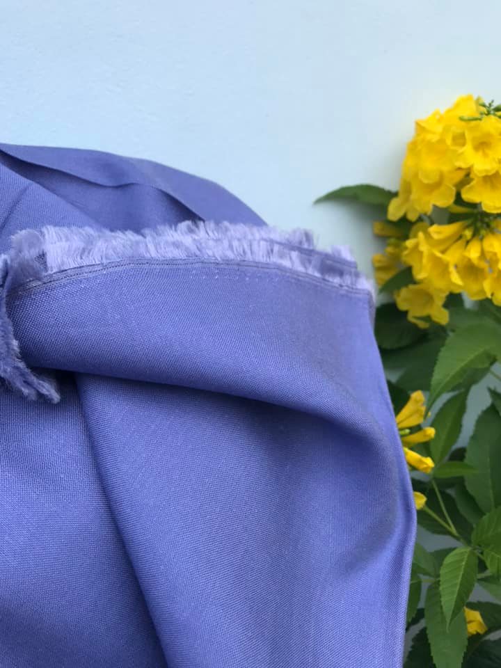 Vải linen ướt màu xanh tím hoa lục bình!