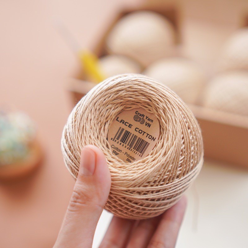 Sợi Lace Cotton Craft Yarn VN Cuộn 50gr