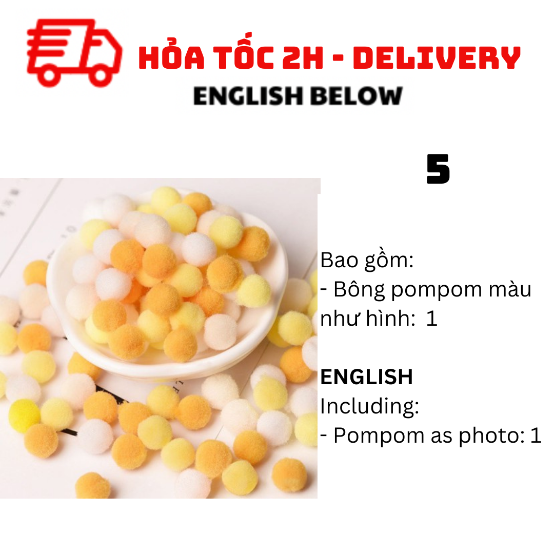 Bông Trang Trí Nhiều Màu Pompom BBNE62