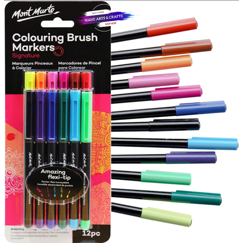 Bộ bút marker 12 màu brush mont marte