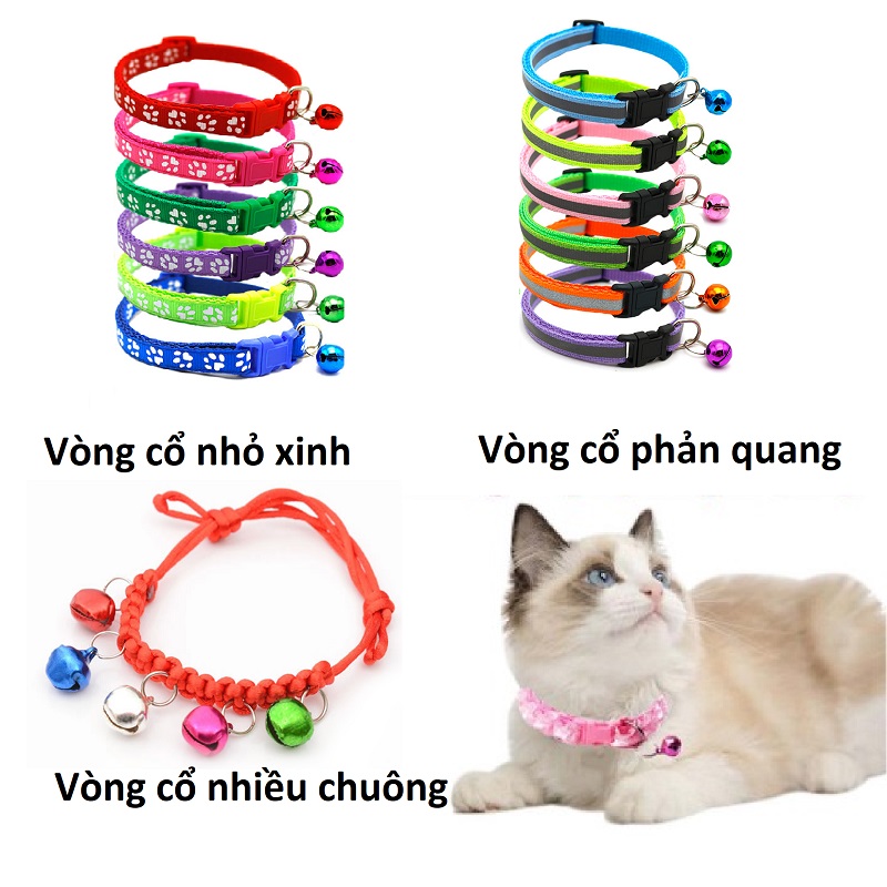 3 loại - Vòng cổ chó mèo cao cấp- dùng cho thú cưng từ 1- 5kg chọn màu