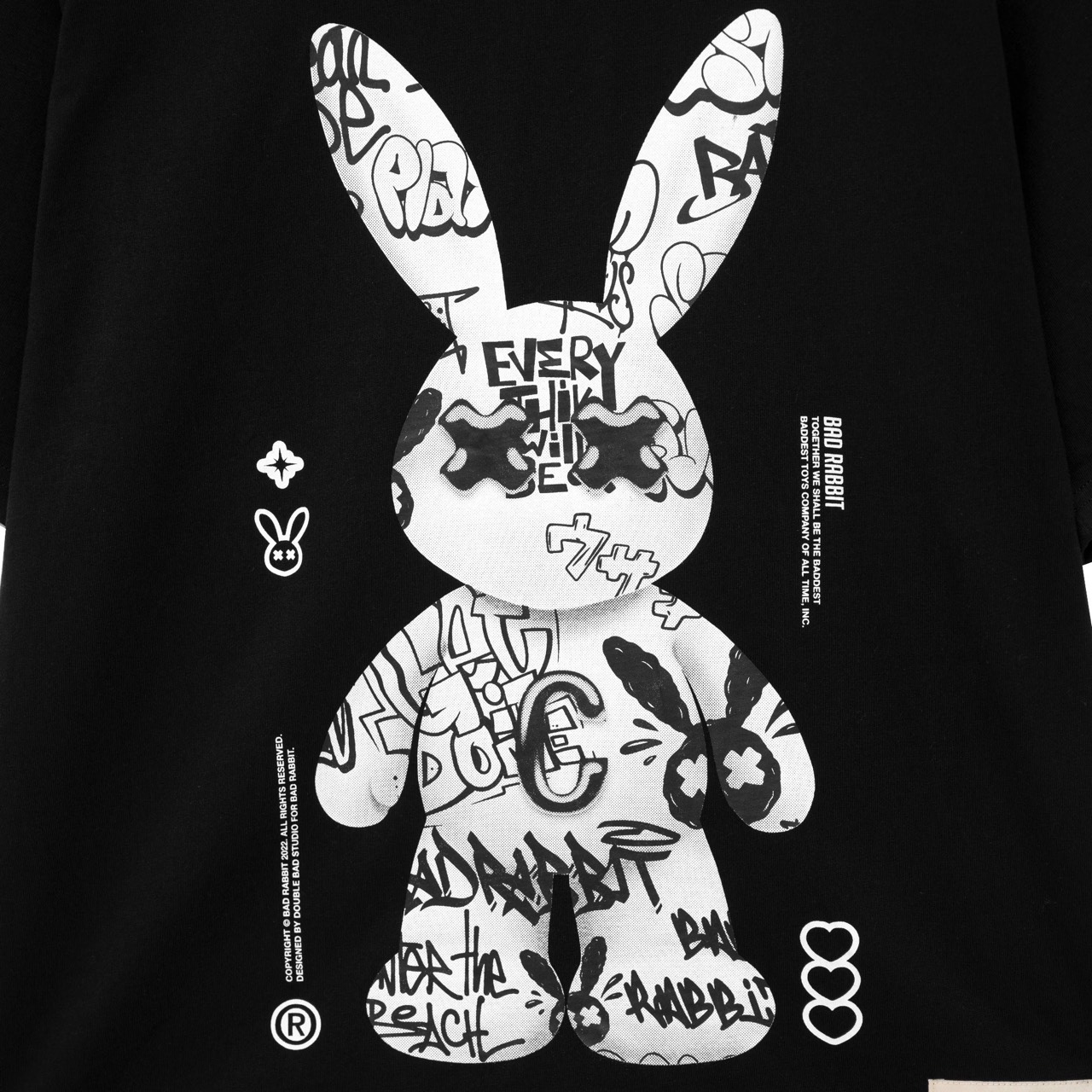 Áo thun Nam Nữ Bad Rabbit RABBIT GRAFFITI 100% Cotton - Local Brand Chính Hãng