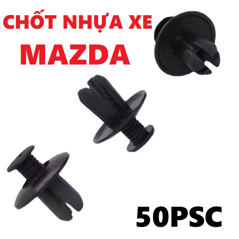 50 chốt nhựa 8mm mazda zin dạng bấm & xoáy tô vít