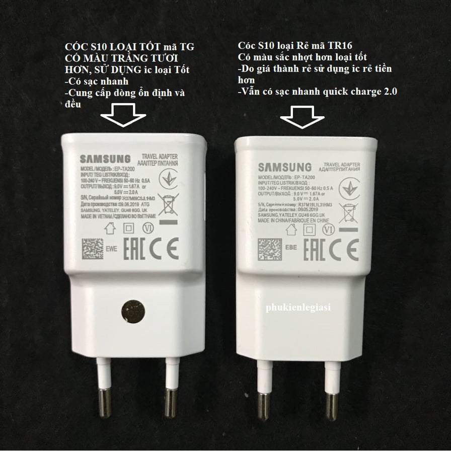 Cốc sạc nhanh S10 quick charge 2.0 S10 mã zin linh kiện bảo hành 1 đổi 1 trong 1 năm