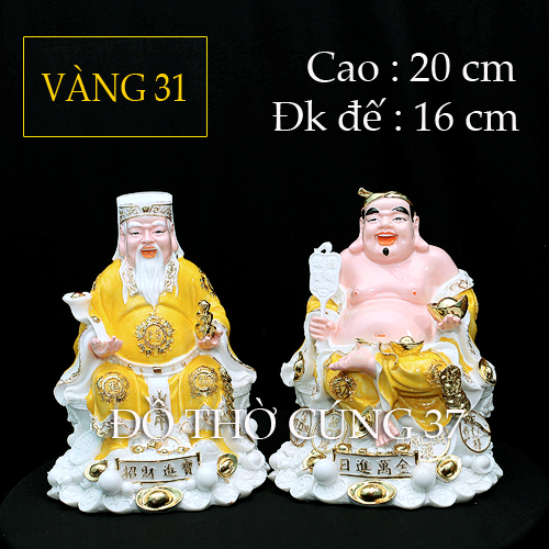 [ Cao 20 cm - MS 31 V ] TƯỢNG THẦN TÀI - THỔ ĐỊA  ÁO VÀNG  [ Bột đá + composite ]
