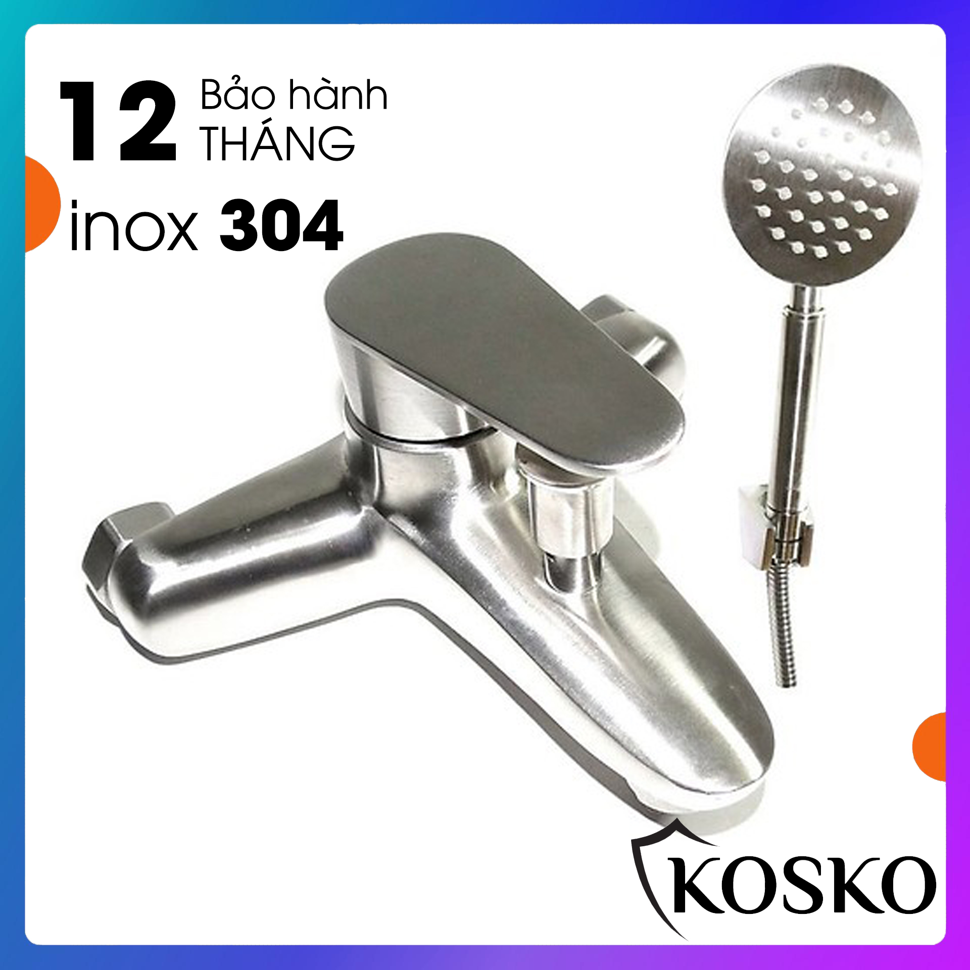 Vòi sen tắm nóng lạnh inox 304 đã bao gồm tay sen và các phụ kiện đi kèm (Bảo hành 2 năm, 1 đổi 1 trong vòng 7 ngày), vòi sen tăng áp, vòi sen tắm