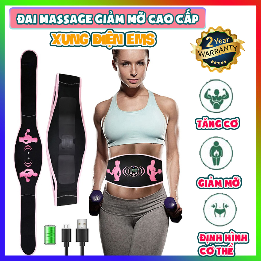 Máy/ Đai tập bụng giảm mỡ - Đai đánh tan mỡ bụng - Máy giảm mỡ bụng đa năng cao cấp - Xung điện EMS 12 chế độ ,20 cấp độ massage