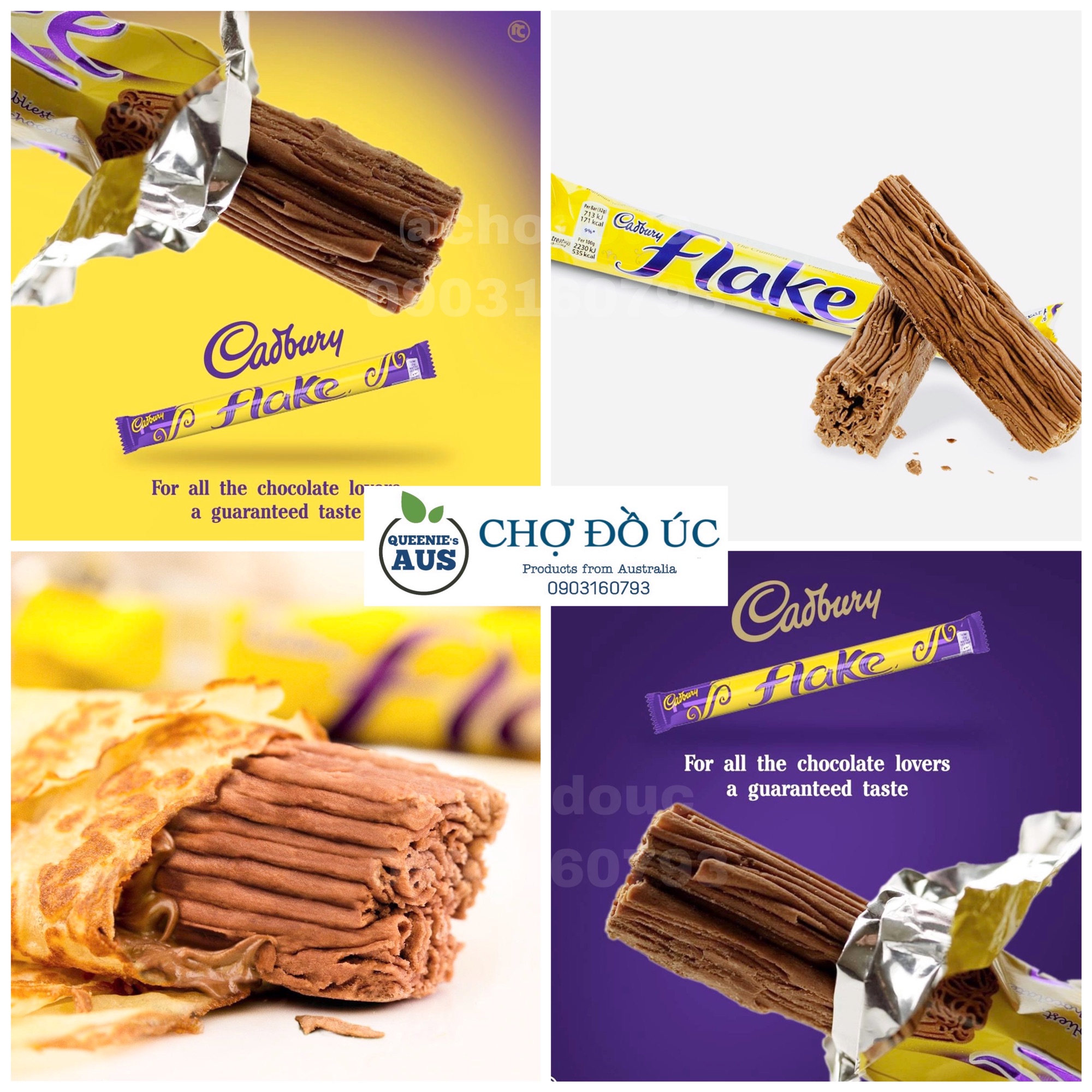 Chocolate sữa dạng thanh CADBURY Flake -  túi 12 thanh