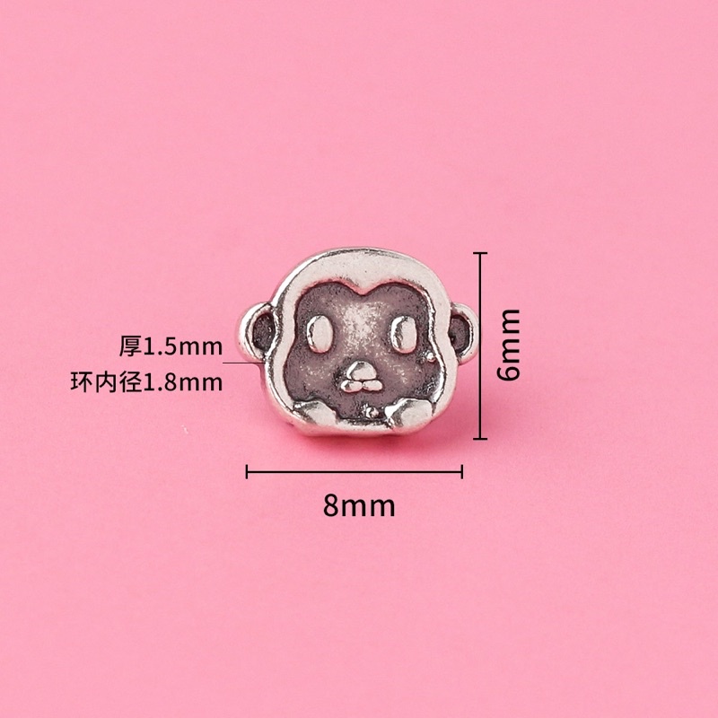 [MẪU MỚI] [S925] Charm bạc 3D xỏ ngang 12 con giáp - MH744