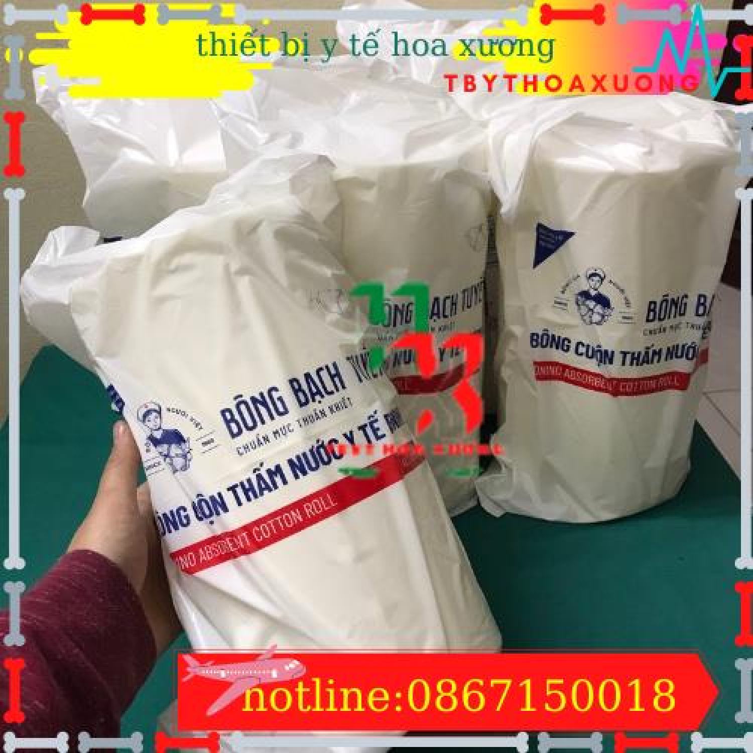 Bông cuộn 1kg bông y tế bạch tuyết