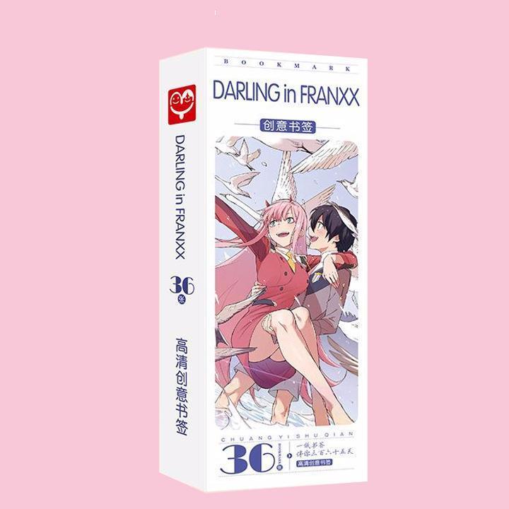 Hộp ảnh Bookmark Darling in FranXX kẹp sách tiện lợi 36 tấm anime chibi