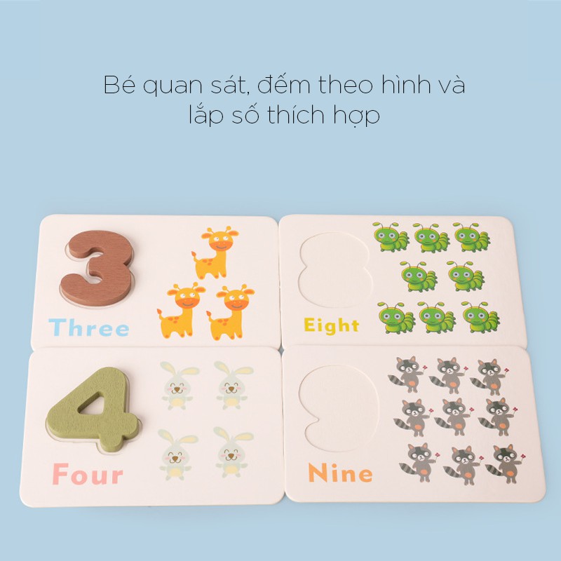Bộ thẻ số và que tính gỗ