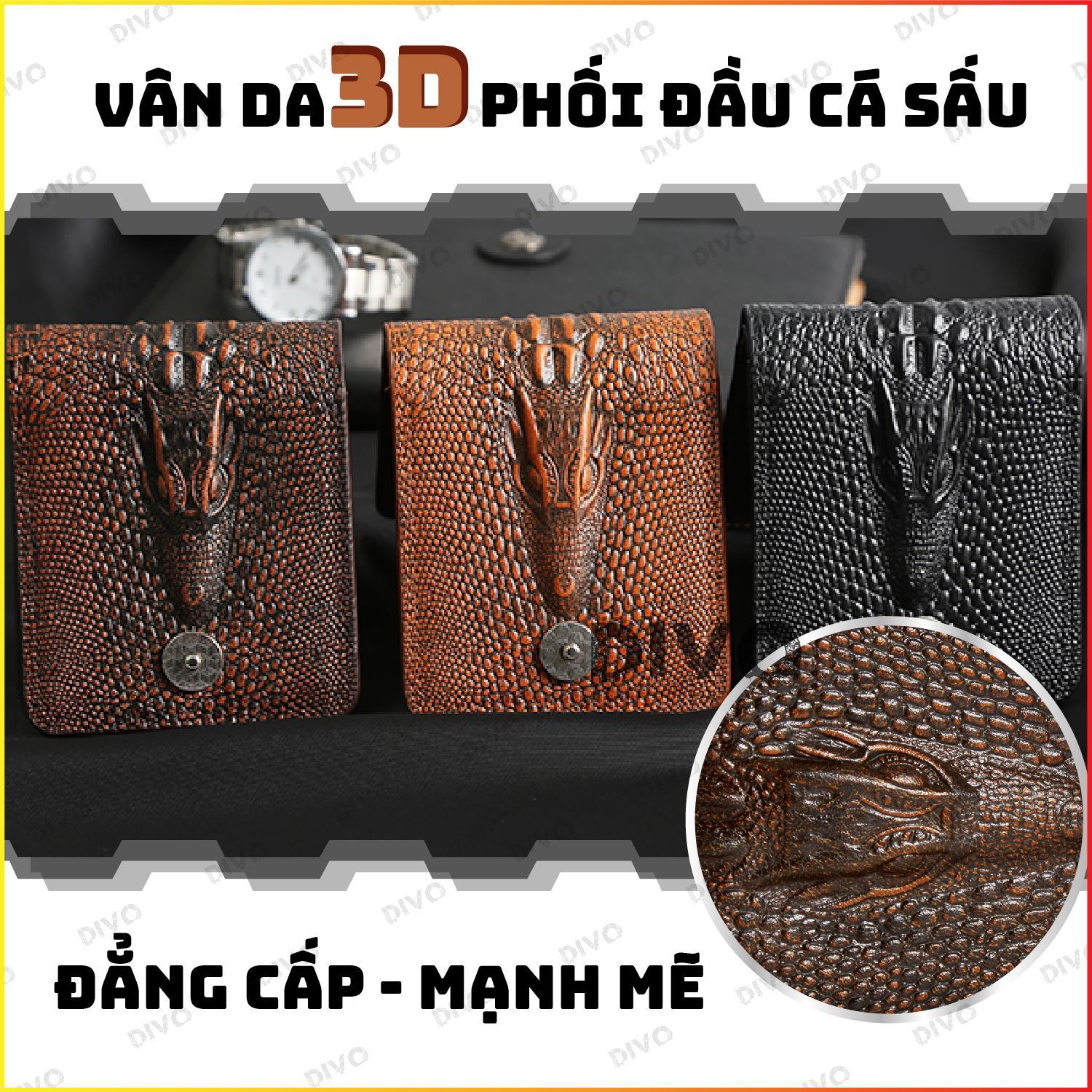 Ví da nam Vân cá sấu Phong Cách Da PU gấp gọn