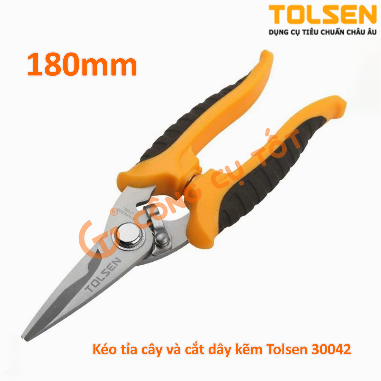 Kéo tỉa lá và cắt dây kẽm buộc cành 190mm, tolsen 30042 - 180mm