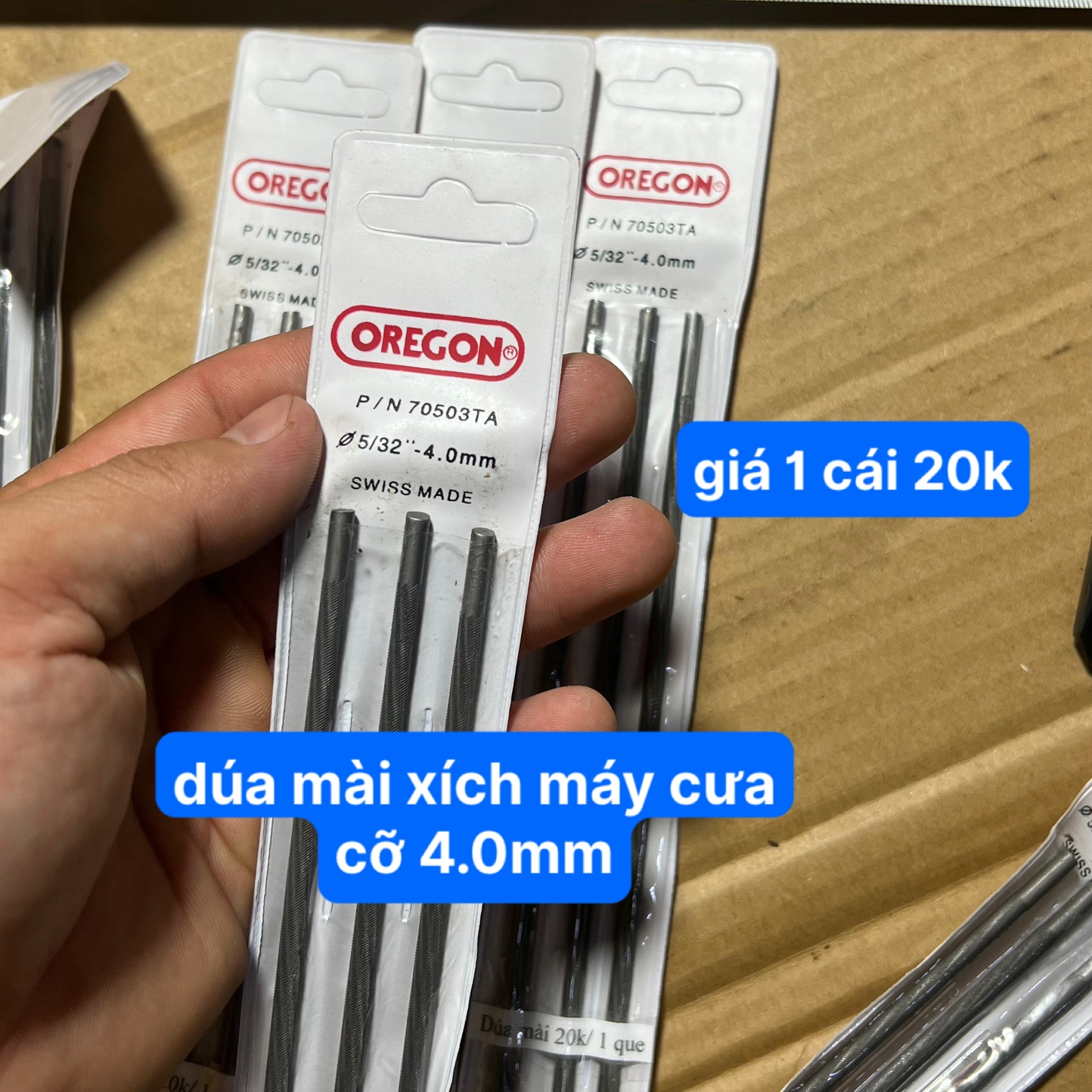 Dúa mài xích máy cưa dũa tròn 4.0mm dũa mài xích máy cưa dài 24cm giá bán 1 cái